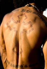 Чоловічий задній латиноамериканський та хрест візерунок татуювання