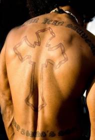 Posteriore maschile con motivo a tatuaggio latino e croce