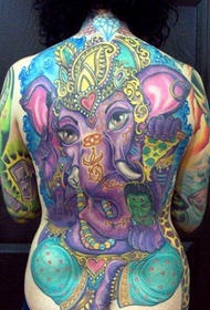 жіноча повна спина, як татуювання бога