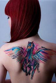 Ti fi a tounen koulè Pegasus modèl konplè tounen tatoo