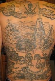 Mada ya pirate kamili ya muundo wa tatoo
