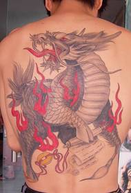 Tatuatge a l'esquena de la personalitat de Déu Beast Unicorn