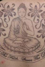Back to Buddha and floral tattoo pattern