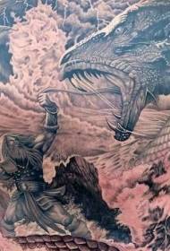 Tagasi Navia jumal Raytheoni ja draakoni tätoveeringu muster