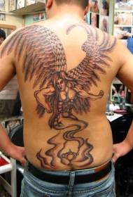 Folsleine efterkant Aladdin's lamp en ingel tatoetmuster