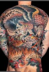 Nadvláda tradičný štýl úplného obrazu tetovania chrbta 9