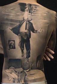 Kreativna slika totemske tetovaže s potpunim leđima