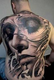 Volver patrón de tatuaje de cara de niña linda