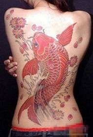 Noies plenes de flors literàries pintades i imatges de tatuatges de koi