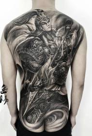 Helt tilbake gud vil Zhao Zilong tatoveringsmønster