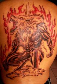 Motif de tatouage de loup-garou