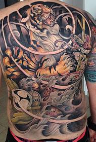 Modello tatuaggio tigre a schiena piena