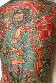 Gambar tato totem warna anu nutupan tukangeun