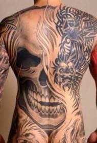 Skrämmande tatueringmönster för skalle