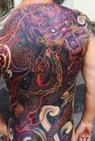 Vzorec tetovaže rdečega zmaja s prevladujočim zmajem