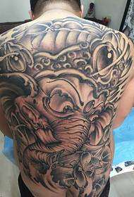 Glamorous elephant god tattoo pattern