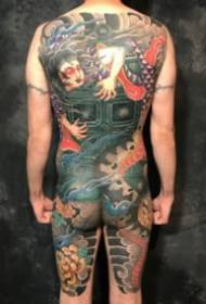 9 kusov tradičných japonských tetovaní s úplným chrbtom