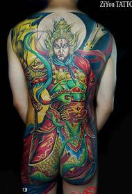 Ang bug-os nga kolor nga kolor sa pattern sa tattoo sa Erlang god