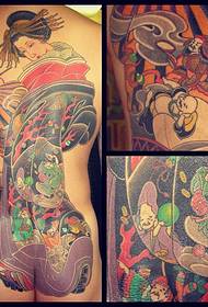 Terug oude schoonheid tattoo illustratie