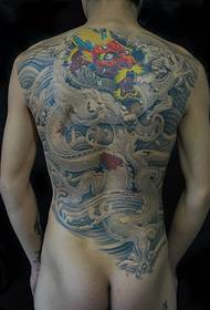 Full of vivid stone cracked dragon tattoo pattern