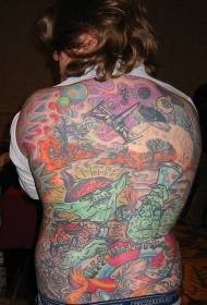 Indietro modello di tatuaggio a colori tema Star Wars