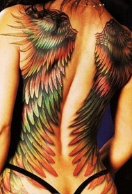 ファッション女性の横暴な翼のタトゥーパターン