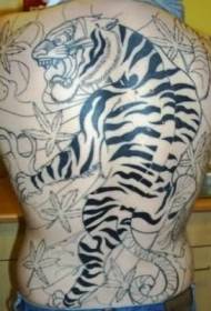 Black and white Asian tiger tattoo pattern