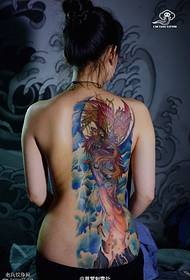 ຮູບແບບ tattoo phoenix ໃຫຍ່ທີ່ມີຮູບແບບ phoenix ໃຫຍ່