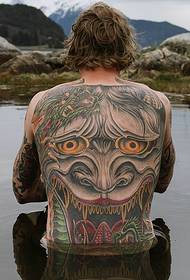 Полный назад традиционный европейский и американский цвет большой рисунок татуировки Праджна