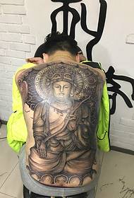 Love uitdaging vir Boeddha-tatoeëringpatroon vir mans se volledige rug