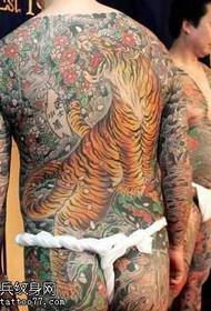 Полный рисунок татуировки японского тигра