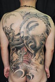 Traditional classic full back tattoo