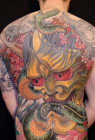 Men's full-back style tattoos