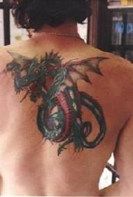 Повна спина кольорові візерунок татуювання дракона