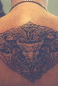 Zwarte keltische knoop stier tattoo tattoo patroon