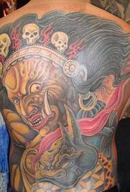 Доминирајућа велика тетоважа бодхисаттва у црном дну