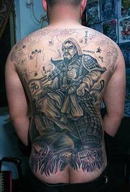Buong back pattern ng tattoo ng Genghis Khan