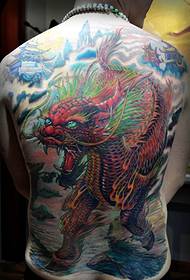 Barvna velika enobarvna slika za tetovažo, polna pozitivne energije