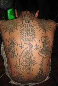 Back Tibetan Buddhism Symbol Tattoo Pattern