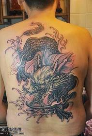 Modello tatuaggio unicorno con schiena piena d'acqua