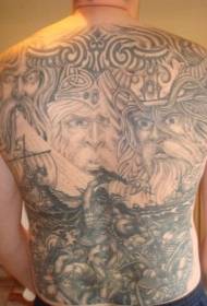 Un modèle de tatouage de dieu et pirate scandinave