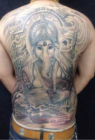 Чоловіча повна спина, як татуювання бога