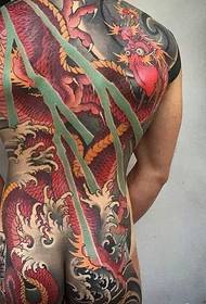Слика шарене зле змајеве тетоваже