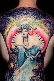 Дуже цікава повна спина краси татуювання краси
