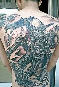 Повний вбивчих чорно-сірий традиційний візерунок татуювання