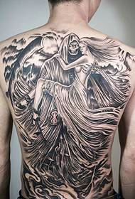 Klasszikus és vicces teljes fekete-fehér totem tetoválás tetoválás
