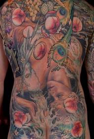 Lub hnab ev ntawv sab nraub qaum pw tsaug zog kev zoo nkauj tattoo