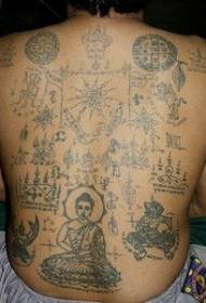 Back Tibetan Buddhism Symbol Tattoo Pattern