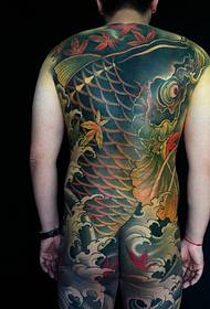 Imagem de tatuagem de lula grande de cor cheia dominadora