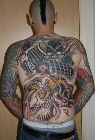 Indietro Samurai giapponese combattendo Dragon Tattoo Pattern